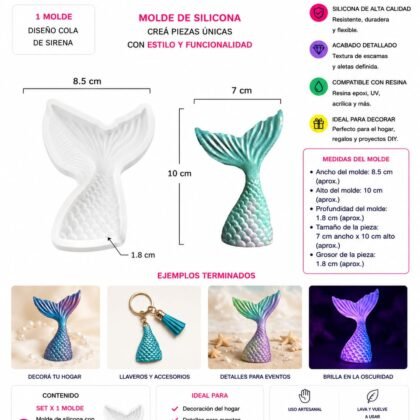 Molde de resina cola de sirena
