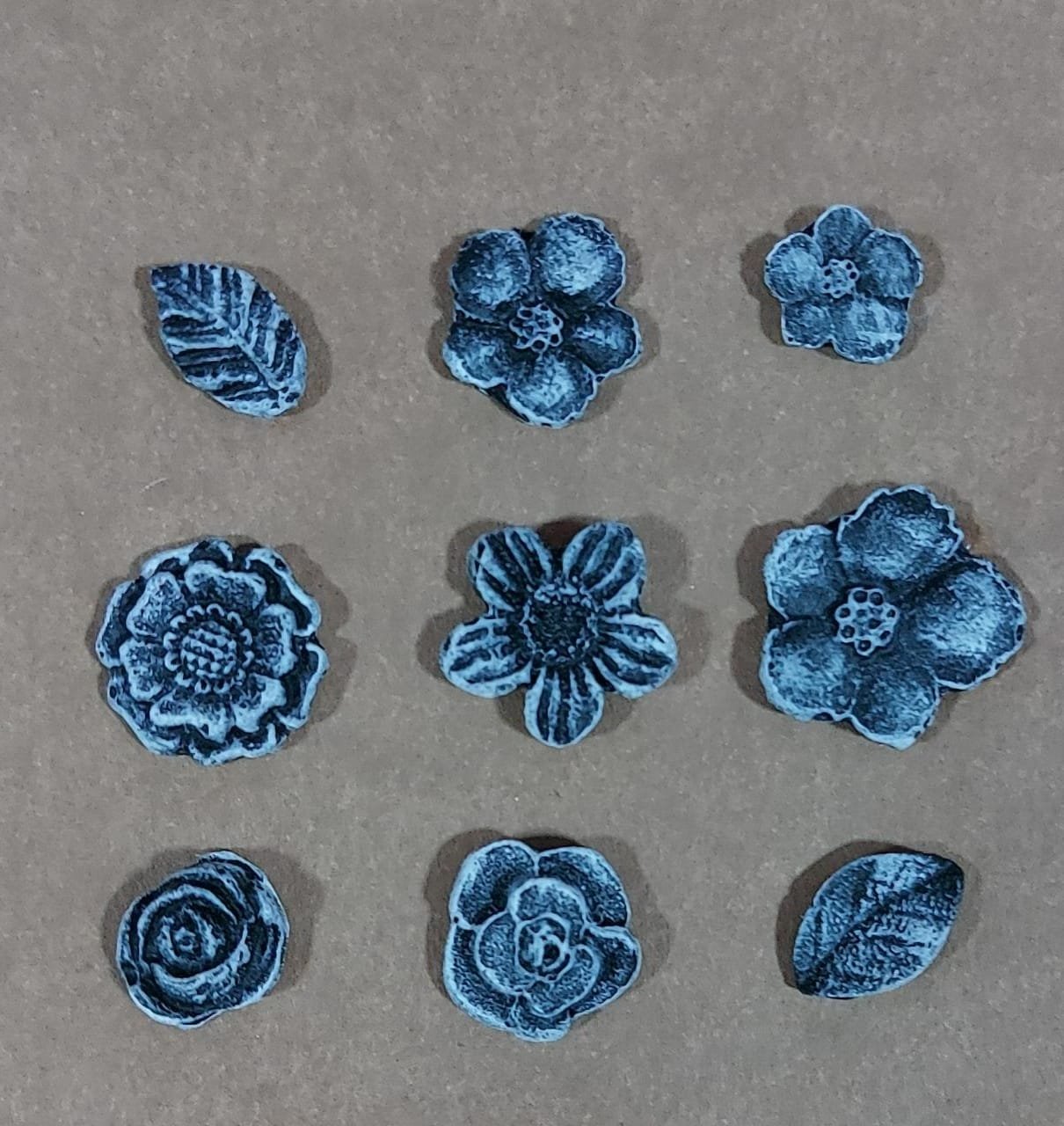 Molde de silicona flores y hojas