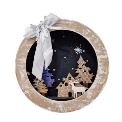 Circulo con villa navideña