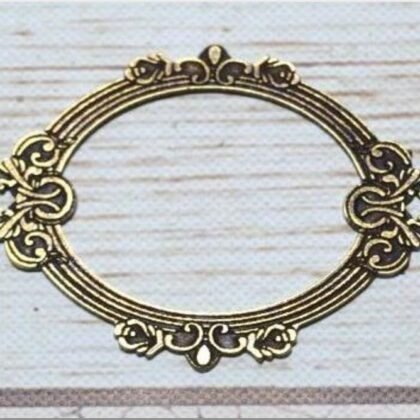 Tarjetero oval (4cmx7cm) bronce viejo