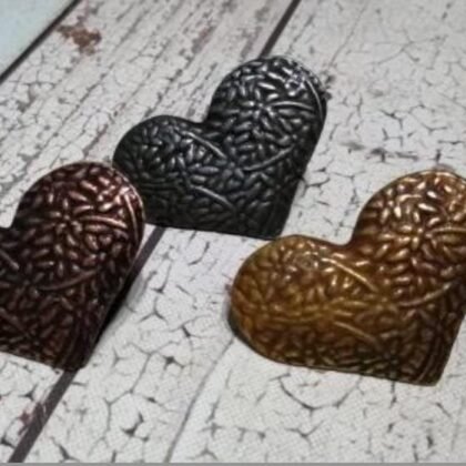 Tirador corazon bronce viejo