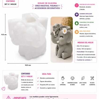 Molde maceta elefante grande