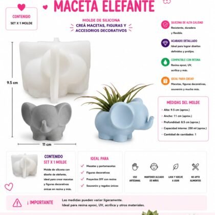 Molde de maceta elefante