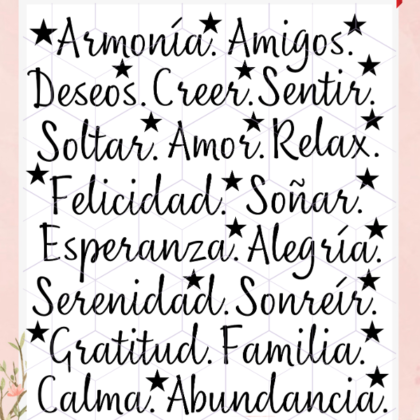 Palabras 02 Lamina termotransferible