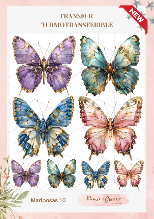 Mariposas 10 Lamina termotransferible