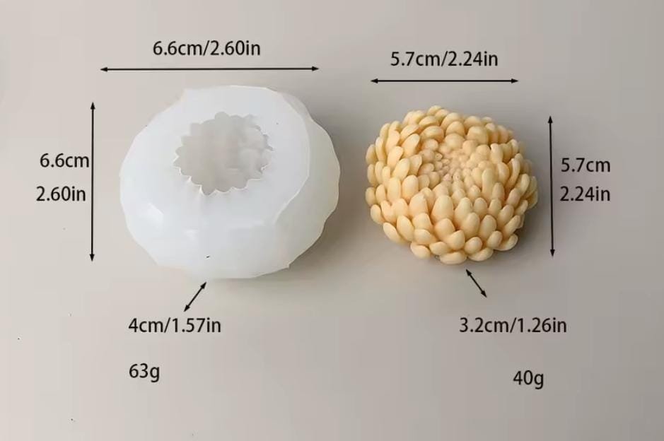 Molde de vela flor crisantemo
