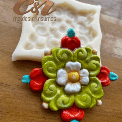 Mayolica aplique flor