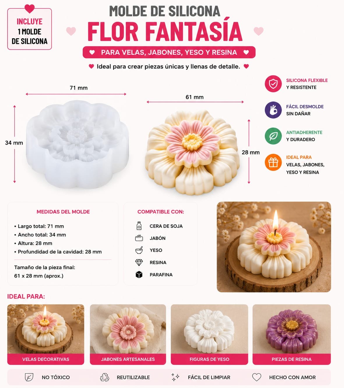 Molde flor