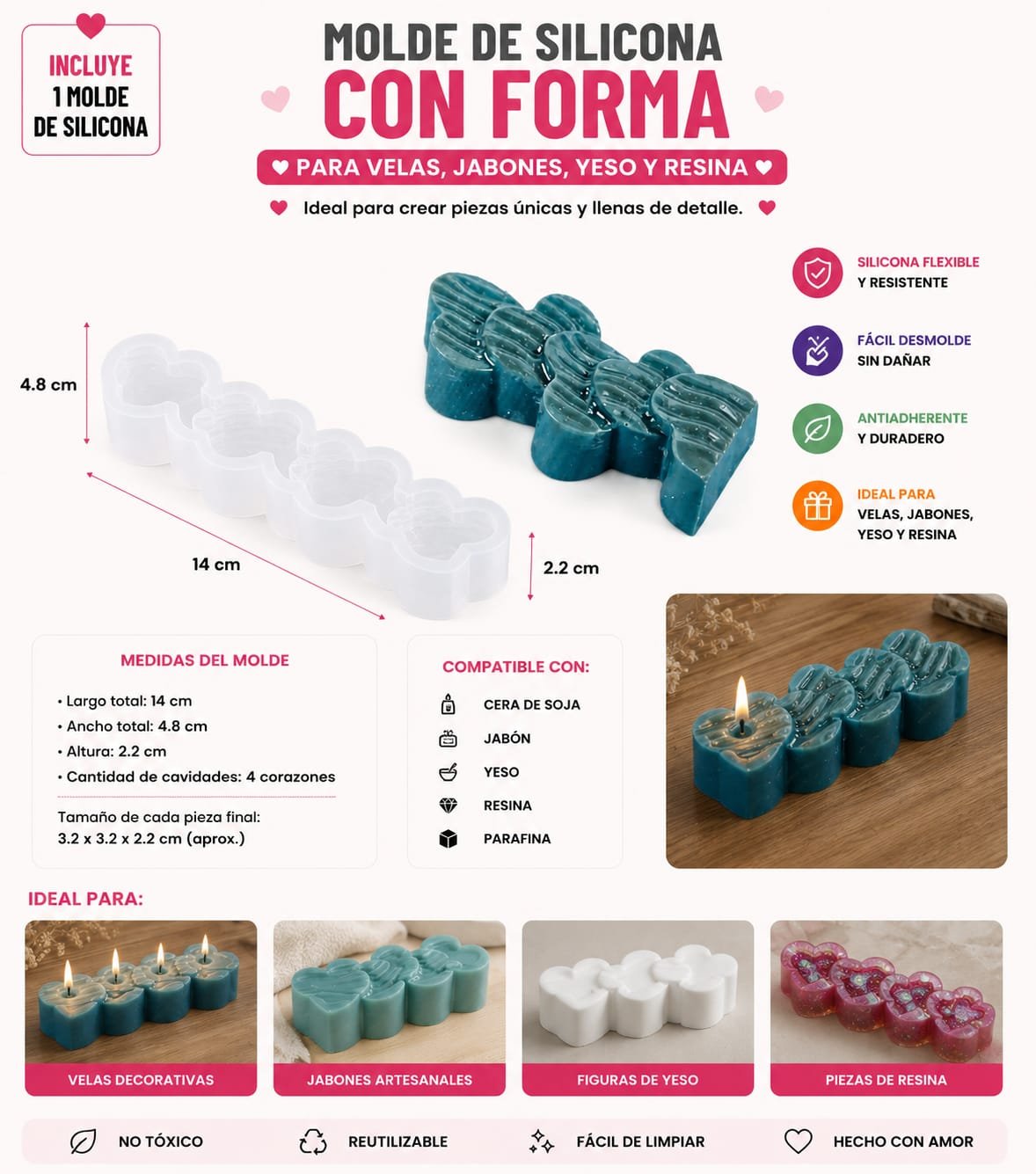 Vela de corazones