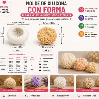 Molde de vela flor crisantemo