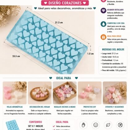 Molde de silicona corazones