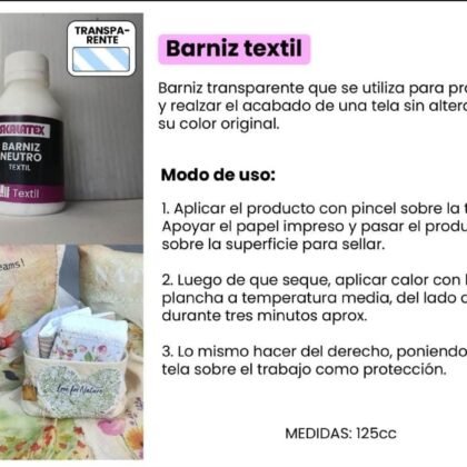 Barniz neutro textil