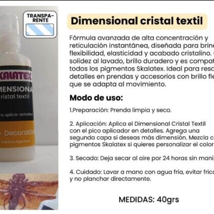 Dimensional textil cristal