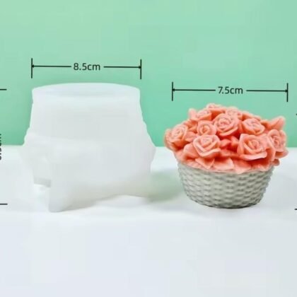 Molde de vela canasto con flores