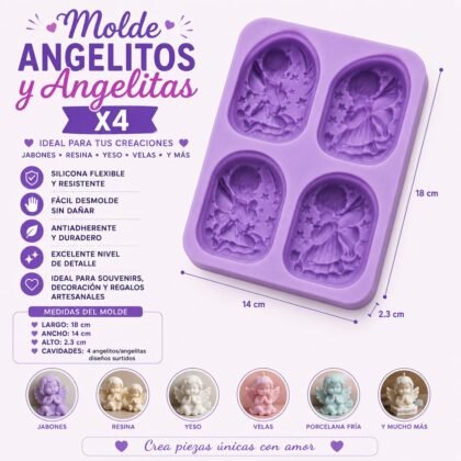 Molde de silicona jabones angel