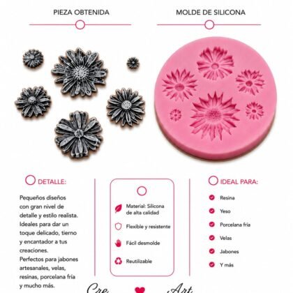 Molde de silicona flores