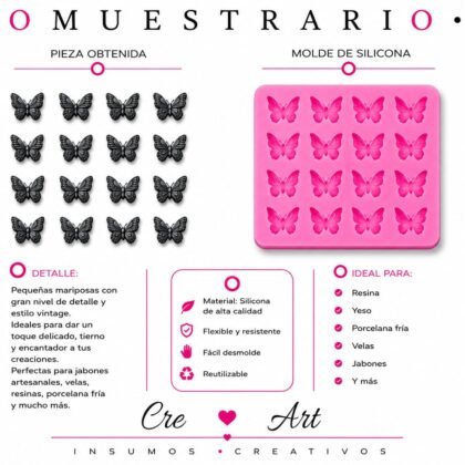 Molde de silicona minis mariposas