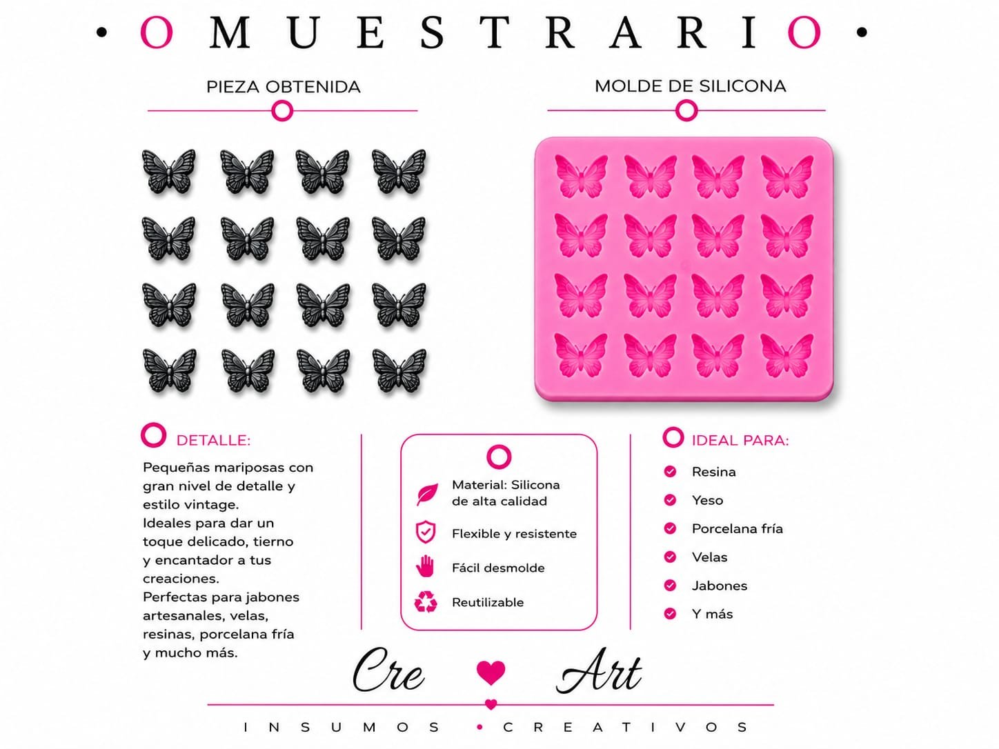 Molde de silicona minis mariposas
