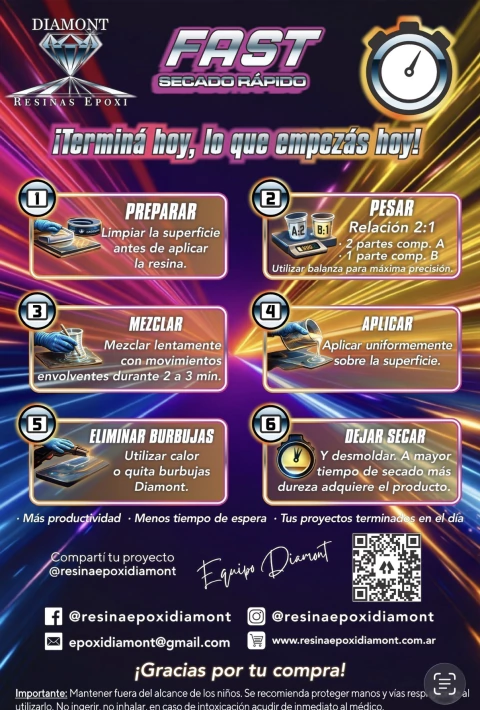 RESINA EPOXI FAST DIAMONT - Imagen 2