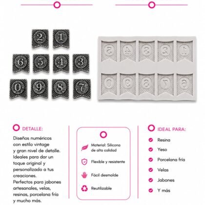 Molde de silicona numeros