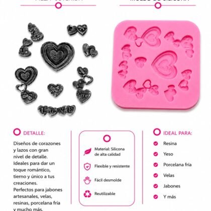 Molde de silicona corazones