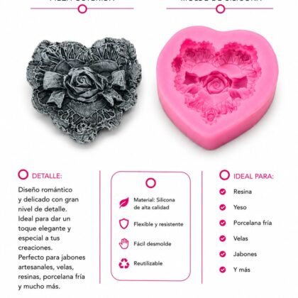 Molde de silicona corazon