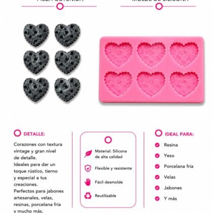 Molde de silicona corazones