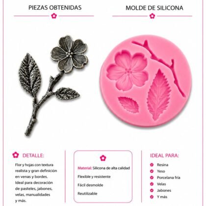 Molde de silicona flor