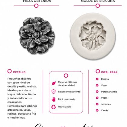 Molde de silicona flor