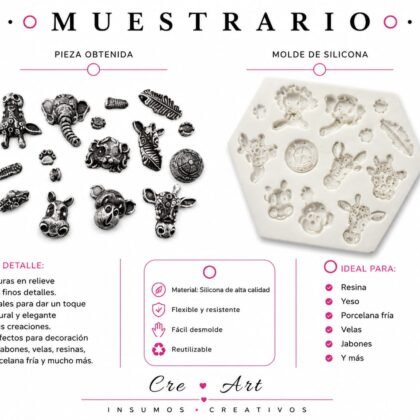 Molde de silicona animales