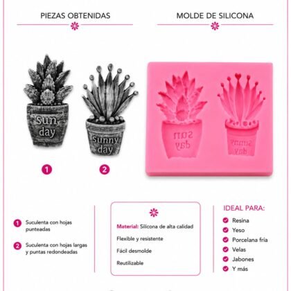 Molde de silicona cactus