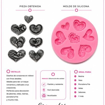 Molde de silicona corazones