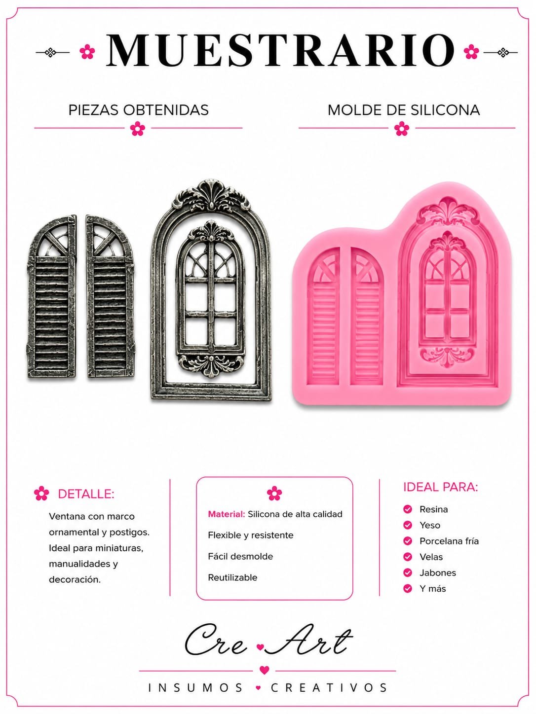 Molde de silicona ventana