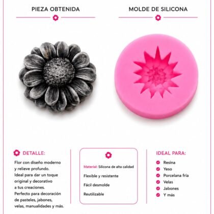 Molde de silicona flor
