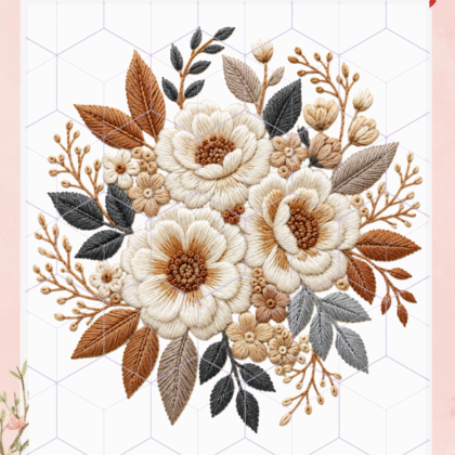 Flores bordadas Lamina termotransferible
