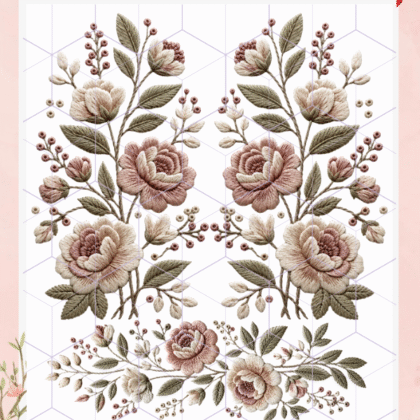 Flores bordadas 4 Lamina termotransferible