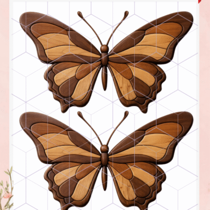 Mariposa madera 2 Lamina termotransferible