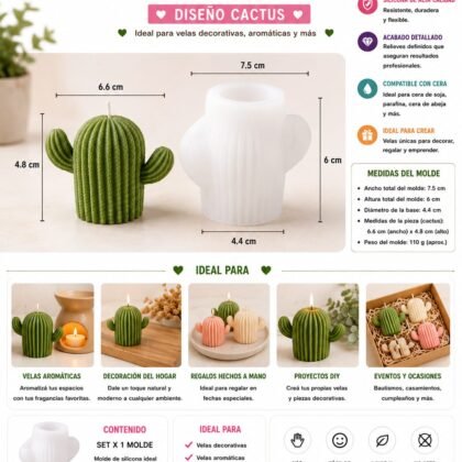 Molde de vela cactus