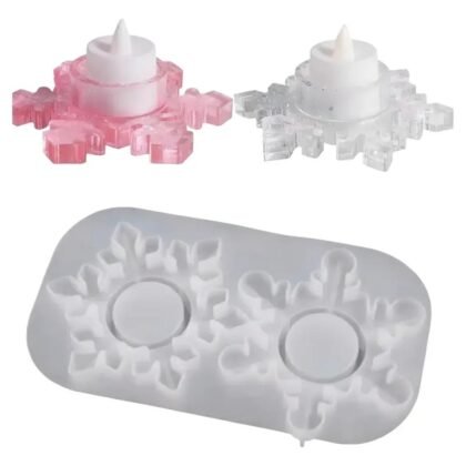 Copos de nieve porta velas