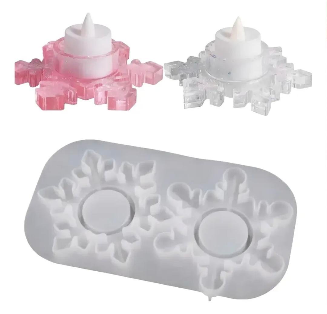 Copos de nieve porta velas